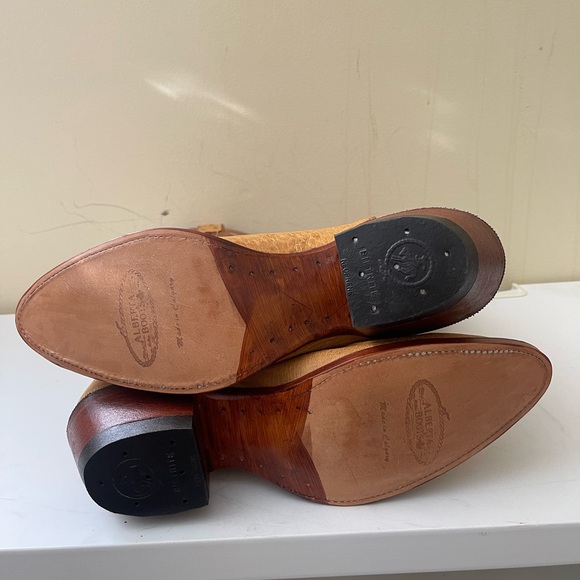 NWT Alberta Boot Brown & Tan Exotic Leather Cowboy Western Boots Men Size 8.5 US - Picture 4 of 8